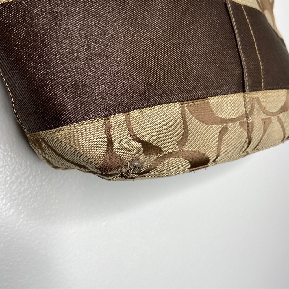 Coach Signature Stripe Patent Tote Handbag - Picture 2 of 8